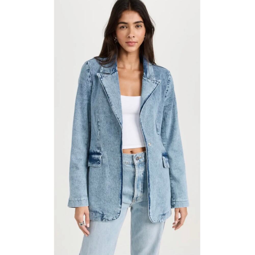 NWT Bibi Boutique Denim Jean Oversized Blazer Jacket